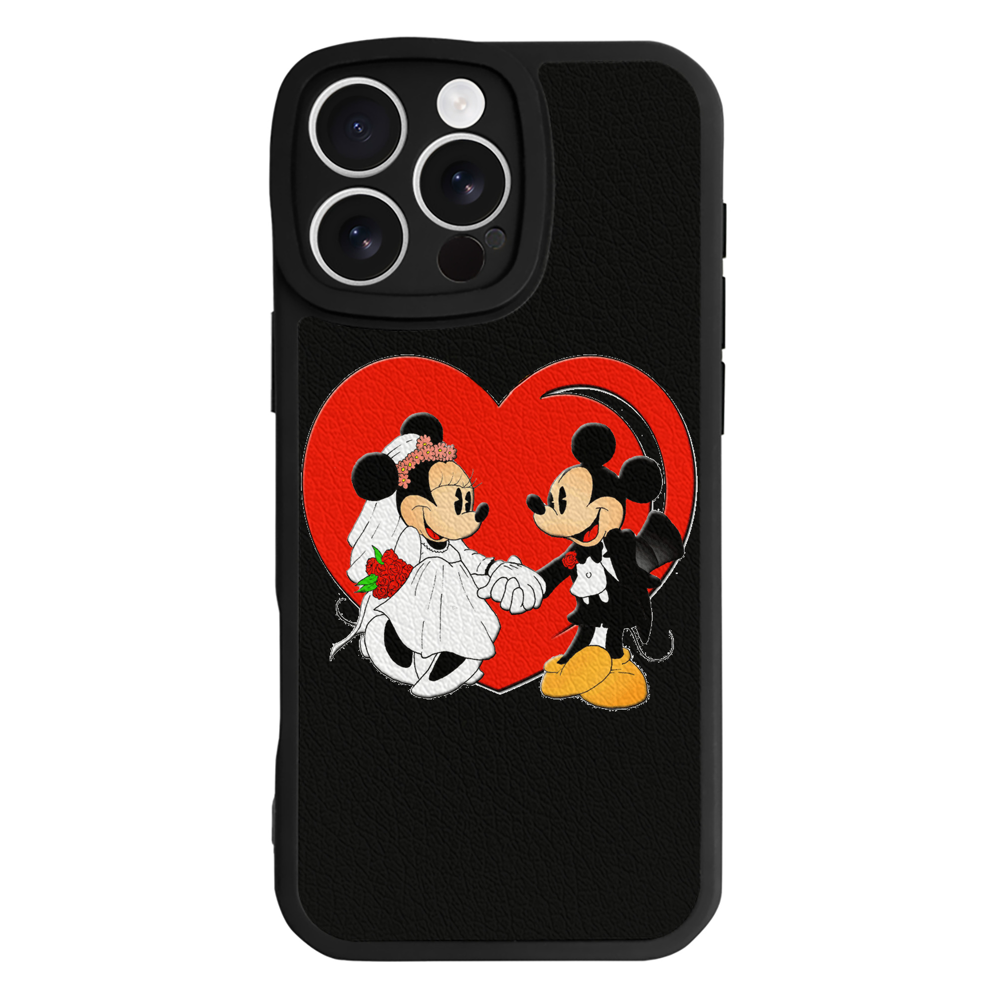 （画像用） ミッキーマウス Mickey Mouse 【iPhone 16シリーズ対応】シリコンスマホケース（レザー調） 材質：シリコン
